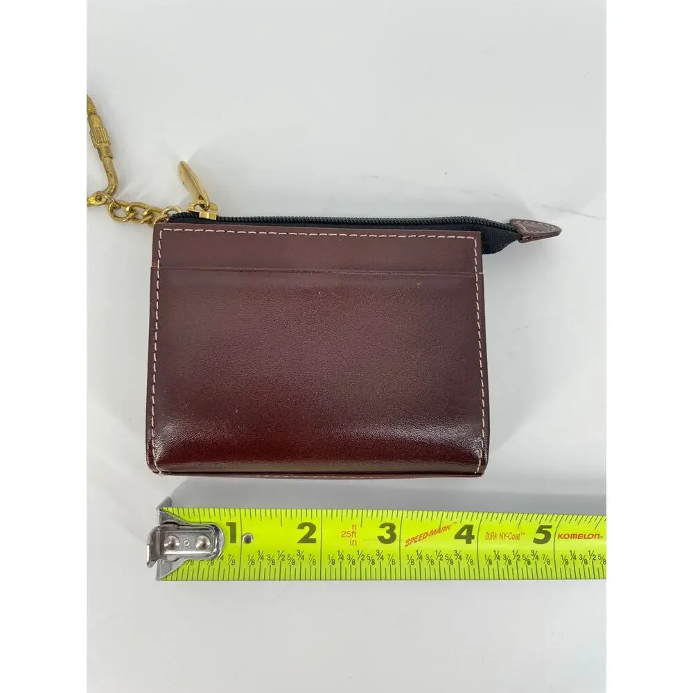 Owen Genuine Leather Coin Pouch Zip Wallet Keychain Carabiner 4” x 3”